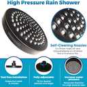 High Pressure Shower Head - Anti-Clogging Silicone Nozzles 2.5 GPM Removable Restrictor - Easy to Clean and Install - Includes Plumbers Tape - 6 inch - (Oil Rubbed Bronze 2.5GPM)