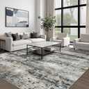 pmtsns Area Rugs 9x12 for Living Room: Washable Rug Modern Abstract Neutral Soft Non-Slip Low-Pile Indoor Large Carpet for Bedroom Dining Room Playroom Home Office (Black Grey Brown, 9'x12')