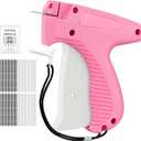 HABGP Stitch Gun for Clothes, Handheld Stitch Tag Gun, Mini Sewing Kit Micro Tagging Gun for Quick Clothing Fixer, Sewing Tool Kits with 1,200 Black & 1,200 White 5mm Mini Fasteners, 6 Needles (Pink)