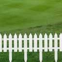 48 Pack White Classic Garden Fence Panels with 48 Fence Inserts, 6.69'' L x 7.87'' H