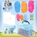 Bluey Stackable Sensory Case, Reusable Sensory Bin with Stickers, Sensory Play Sand Bags, Coloring Activities, Toddler Activities, Sensory Toys, Sensory Toys for Toddlers 1-3