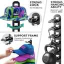 2 x Hat Hook for Wall, 2 Pack Hat Organizer Hold up to 20 Hats,Hat Holder with Strong Adhesive and 8 Pack Screws, Cap Holder Hat Hangers for Wall Closet Door and Bedroom(B-Black)
