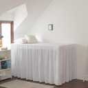 Dorm Bed Skirt, Dorm Bed Skirt Twin XL, 100% Microfiber Dorm Bed Skirts, Twin Extra Long Dorm Bedding, Split Corner, Twin XL 32" Drop (White)