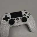 CHENGDAO Controller for PS4, Wireless Controllers for PlayStation 4/Pro/Slim, Remote Control with Adjustable RGB Light/1000mAh Battery/6-Axis Motion Sensor/Double Vibration/3.5mm Audio Jack, White