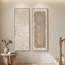 Large Framed Beige Cream Abstract Vertical Wall Art for Hallway, 2 Piece
Long narrow, Large size, Canvas prints, Neutral minimalist pictures, Vertical, Wood frame, Living room,Entryway wall decor