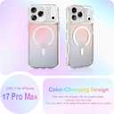 Cute Case for iPhone 17 Pro Max Case with Camera Lens Protector Stand for Women Girls Men [Compatible with Magsafe] Aesthetic Glitter Sparkly Bling Magnetic Phone Cover, Iridescent White