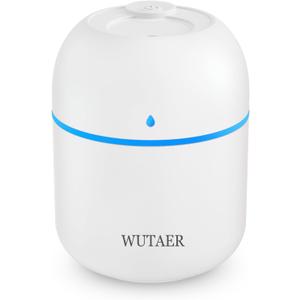 Portable Small Humidifier, WUTAER USB Personal Desktop Humidifier for Car, Office Room, Bedroom, Auto Shut-Off, 2 Mist Modes, Super Quiet(220ml, White)