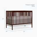 Dream On Me Synergy 5-in-1 Convertible Full-Size Baby Crib with Toddler, Day & Full Bed Conversion in Espresso, GreenGuard Gold & BSA, 3 Mattress Heights, Sustainable Pinewood