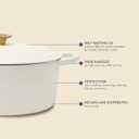 Crock Pot Artisan 7-Quart Oval Dutch Oven With Lid, Enameled Cast Iron, Linen White With Gold Knob, Heavy-Duty Cookware for Baking, Braising, Roasting & Slow Cooking