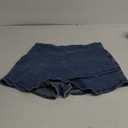 luvamia Jean Skorts for Woman High Waisted Pull On Stretchy Denim Wrap Skirt with Shorts Trendy Asymmetrical Skort (Large, Classic Blue)