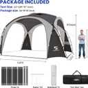 UNICAMPER Beach Tent 12 X 12ft Large UPF50+ Pop Up Canopy with 2-Pcs Side Wall