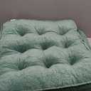 Floor Pillow Set of 2, Memory Foam Meditation Cushion, Floor Cushions for Adults Sitting, Large Square Seat Cushions for Yoga, Living Room, 20x20 Inch (Green)