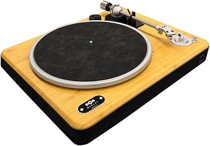 House of Marley Stir It Up Wireless 2 Turntable - Bluetooth Record Player, 2-Speed Sustainably Made Vinyl Player, Turntables for Vinyl Records with Audio Technica Cartridge & Built-in Pre-Amp, Bamboo