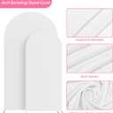 Putros Wedding Arch Cover 7.2FT, 6FT White Spandex Fitted Round Top Chiara Backdrop Stand Covers 2 Set for Wedding Birthday Party Decoration