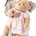 Oitscute Big Baby Teddy Bear with Cloth Cute Stuffed Animal Soft Plush Toy 25" (Pink&Brown)