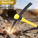 36 Inch Pick Mattock – Heavy Duty Rail Steel Garden Hoe with Fiberglass Handle, 2 in 1 Adze Hoe & Pick Axe for Digging, Landscaping, Yard Work, Outdoor