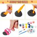 Amyhill DIY Thanksgiving Fall Pumpkin Painting Kits Craft Pumpkins with Air-Dry Clay to Paint Acrylic Paint Brush Palette Craft Kits for Halloween Thanksgiving Fall Favors Decor(Medium,24 Pcs)