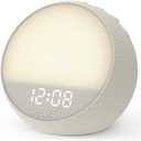 HOUSBAY MINI Sunrise Alarm Clock with Sound Machine, Rhythm Wake-Up Light, White Noise for Sleeping, Compact Phone-Free Bedrooms Clock, Putty