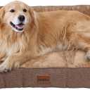 Orthopedic Dog Bed for Extra Large Dogs - Extra Thick Supportive Dog Couch Bed, Pet Beds Sofa with Waterproof Washable Cover & Non-Slip Bottom, Brown, 42x30 Inch