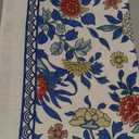 patdrea Designer Small Blue Tablecloth for Square Table,Vintage Linen with Leaves and Floral Pattern Tablecloths,Farmhouse Decor Cover for Kitchen Dining,Christmas,Thanksgiving,55"x55"-Ivar a