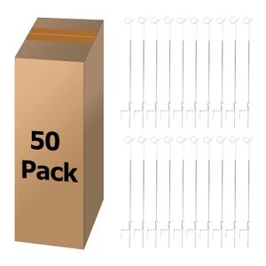41 Inches Pig Tail Electric Fence Post, 50 Pack Stainless Steel Step in Fence Post, Electric Fencing Post for Garden and Livestock, White