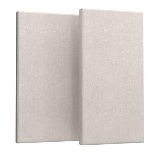 2 Pack Acoustic Panels 47.2"x23.6"x2" Soundproof Fiberglass Panels, Linen