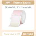 HPRT Thermal Labels for T20/T260LR, 1.57" x 1.18"(40x30 mm) Waterproof Sticker Paper, Color Thermal Tape for HPRT T260LR Label Maker, 200 Labels/Roll