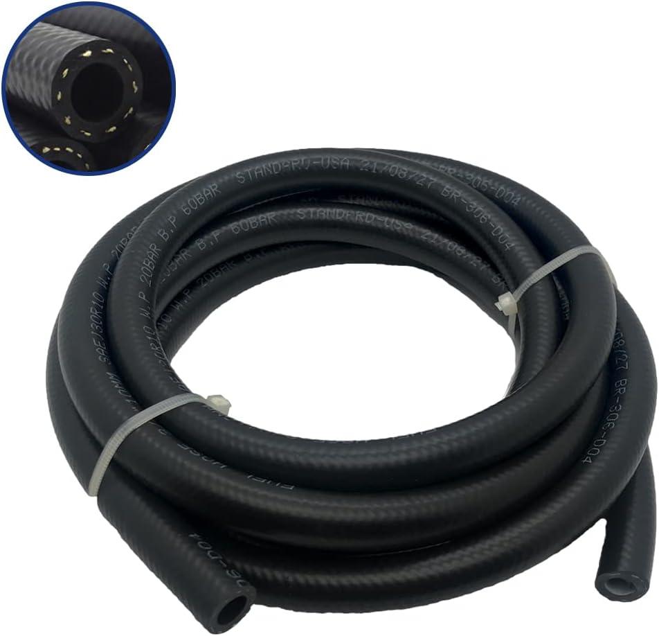 3/8 Fuel Line Hose - 10FT High-Pressure 300PSI Fuel Injection Hose Rubber NBR Hose For Oil, Gas, Fuel, Diesel, Hydraulic (10mm ID)