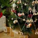 2 x Christmas Bell Garland for Mantel Decor, 6FT String of 11 Jingle Bells with 2 Hanging Loops Christmas Tree Home Door Vintage Decorations