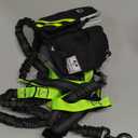 SHINE HAI Retractable Hands Free Dog Leash with Dual Bungees for 2 Dogs, Adjustable Waist Belt, Reflective Stitching Leash for Running Walking Hiking Jogging Biking Black - Green