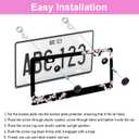 Cherry Blossom License Plate Frame  Stylish Black Frame with Pink Cherry Blossom Design, Stainless Steel Car Holder with Screws & Caps, Fits US & Canada Vehicles (Cherry Blossom)