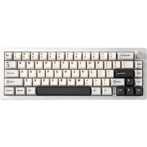YUNZII AL66 Wireless Mechanical Keyboard,Full Aluminum CNC,65% Knob Control,Bluetooth/2.4G/Wired,Hot Swappable Pre-lubed Switches,Gasket Mounted RGB for Win/Mac(Milk Switch, Silver)