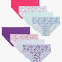 Hanes girls Organic Underwear, Brief & Hipster, Toddler & Girl Sizes, Pure Comfort Organic 100% Cotton Panties, 8-pack Size 10