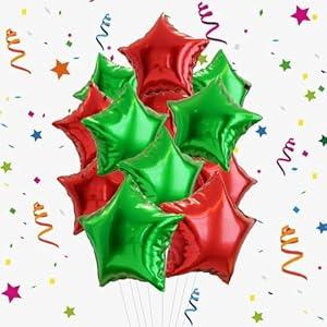 15Pcs Star Balloons - 18 inch Red Green Stars Balloon - Star Foil Balloons for Christmas Birthday Decorations - Stars Mylar Balloon Outdoor Christmas Decorations
15Pcs Star Balloons - 18 inch Red Green Stars Balloon - Star Foil Balloons for Christmas Birthday Decorations - Stars Mylar Balloon Outdoor Christmas Decorations