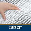 OLANLY Bathroom Rugs 30x20, Extra Soft Absorbent Chenille Striped Bath Rugs, Rubber Backing, Machine Wash Dry, Bath Mats for Bathroom Floor, Tub and Shower, Home Decor Accessories, Grey
