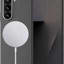 Aramid Fiber Case for Samsung Galaxy Z Fold 7 Compatible with MagSafe, Black 600D with Carbon Fiber Texture, Super Slim Protective Cover Skin, Soft Touch Sturdy Durable Snap-on Back Cover