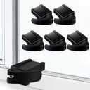 5 Pack Sliding Window Locks, Adjustable Security for Vertical & Horizontal Windows, Easy Install, Fits 1/16 inch to 7/8 inch Wide Rail, Enhanced Safety for Home & Office (Black)