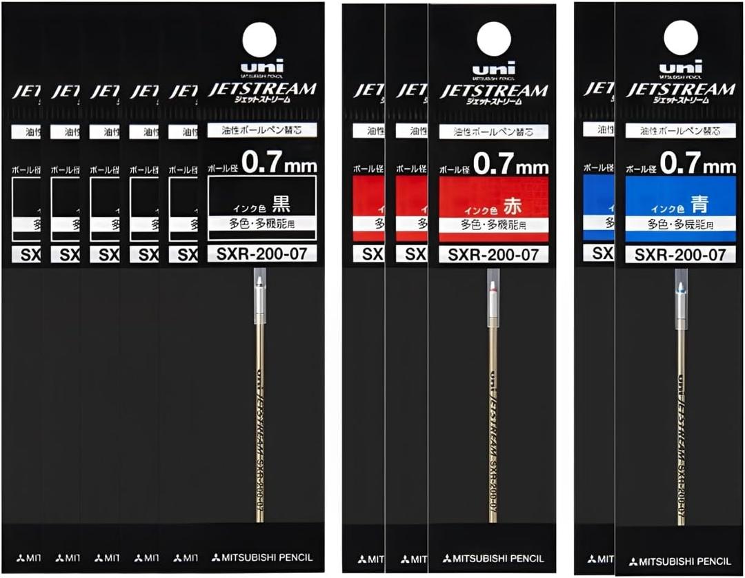 Jet Stream Prime For Ink Pen Refill SXR  200  07/0.7 mm Combination Free Set of 10 (Black, Red, Blue)