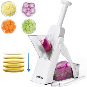 Safe Mandoline Slicer, Potato Clips Slicer, Vegetable Food Slicer, Thickness Adjustable for Cucumber Onion Carrot Lemon (Only Slicer White)