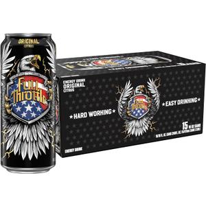 Full Throttle Citrus: Hard-Working Energy Drink. 16 Fl oz | Pack of 15 (EXP 08/20/26)