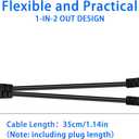 JSADZKJY IEC 320 Y Distributor Power Cable C14 Male to C5 Female+ NEMA 5-15R Female Extension Power Cable 10A 250V C14 to C5+NEMA 5-15R AC Adapter Cablefor Laptop Receptacle Converter (33cm/1ft)