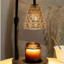 Candle Warmer Lamp with Timer Dimmable, Birthday Gifts for Her Women Mom, House Warming Gifts New Home Decor, Wax Melt Warmer with 2 Bulbs (Black)