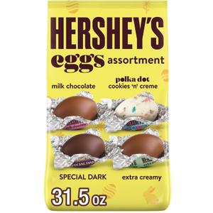 HERSHEY'S Assorted Flavored Eggs, Easter Candy Bag, 31.5 oz (158 Pieces), EXP 09/2025