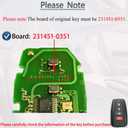 Smart Key Fob Fits for Toyota Camry 2018 2019 2020 2021 2022 2023 Keyless Entry Remote Control Key Replacement HYQ14FBC 231451-0351 Board P/N:89904-06220 314MHz