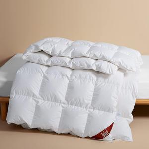 Airluck Luxury Feather Down Comforter Queen Full Size,Filled with Feather and Down,All Seasons White Bed Comforter,Fluffy Duvet Insert 90"x90"Ultra-Soft Down Proof Cotton Poly Cover with Corner Tabs