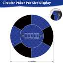 Round Poker Mat,39/47/55/63 inch 6-10 Person Texas Poker Rubber Mat, Foldable Tabletop, Portable Poker Tabletop, Suitable for Poker Games, Blackjack, Casino Layout(Blue 80 * 80CM)