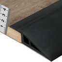 BNELL Carpet & Floor Edging Trim Strip,Self Adhesive-PVC Floor Transition Strip,Threshold Transitions Suitable for Threshold Height Less Than 15mm (6.56FT_Black)