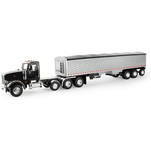 Big Farm Peterbilt Model 367 Semi Truck Toy - 1:16 Scale - Includes Grain Trailer - Construction Toys - Die-Cast Metal and Plastic Material - Kids Toys Ages 3 Years and Up