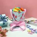 Dansydaisy Wonderland Costume Accessories Hat Trick or Treat Bag Halloween Movie Wonderland Pink and Blue Cute Standard Portable with Handle for Halloween Gifts Party Favors Supplies