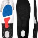 Shoe Insoles for Men & Women Plantar Fasciitis Orthotic Inserts Shock Absorbing Anti Fatigue for Walking, Runing and Sports (Womens(5.5-8), Mens(6-7), Black)